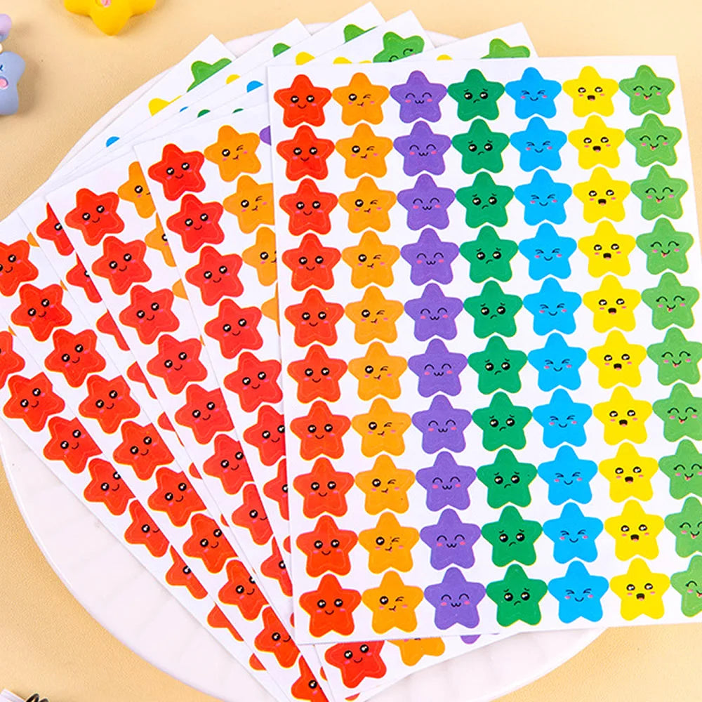 4200 Sheet Heart/Circle/Stars Reward Sign Stickers Pack DIY Skateboard Suitcase Stationery Decals Decor Phone Laptop Gift Toys