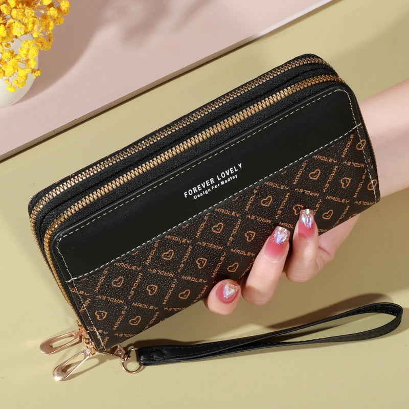 Stylish Classic Wallet, Large Capacity Clutch Purse With Zipper, Card Holder With 8 Slots And Multiple Compartments, Elegant Hand Clutch