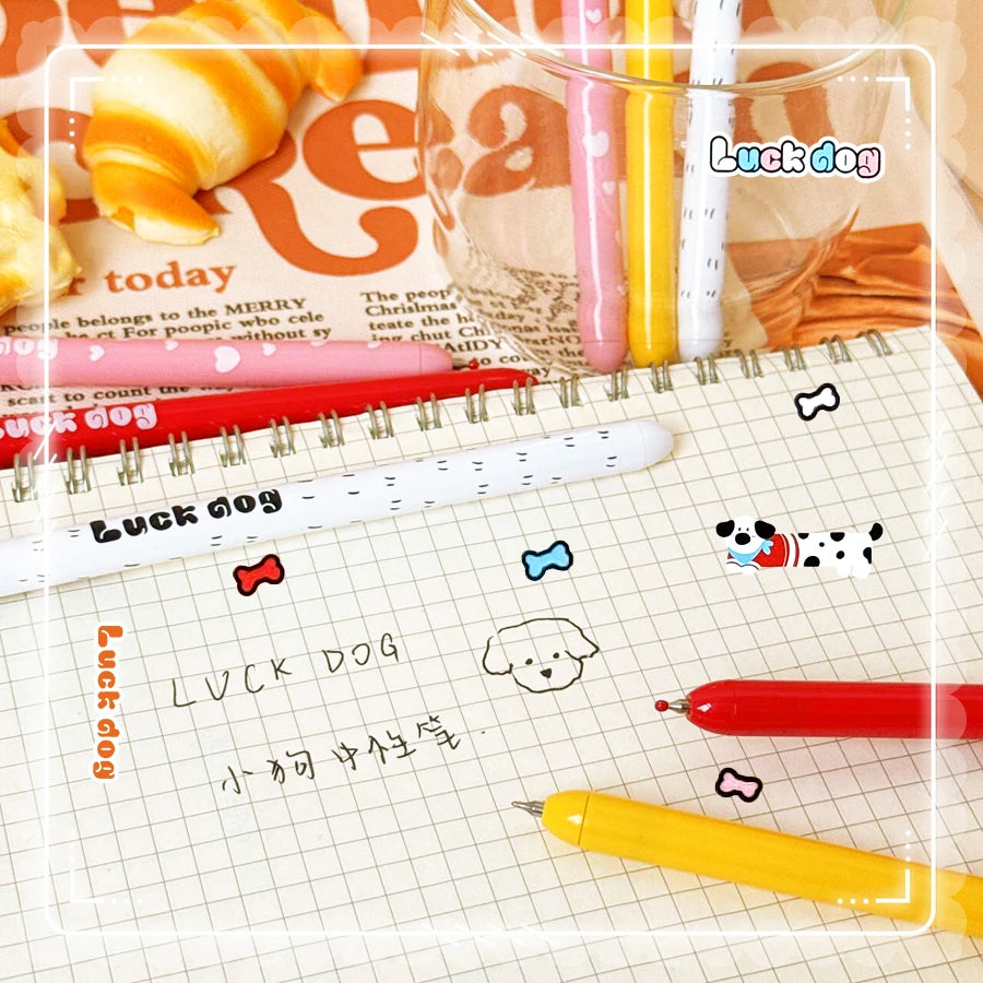 The Best Kawaii Stationery Aesthetic stationery supplies school items carton dog gel pens, cute Funny pens Ballpoint pen For Children, Elegant pens Gift For Students