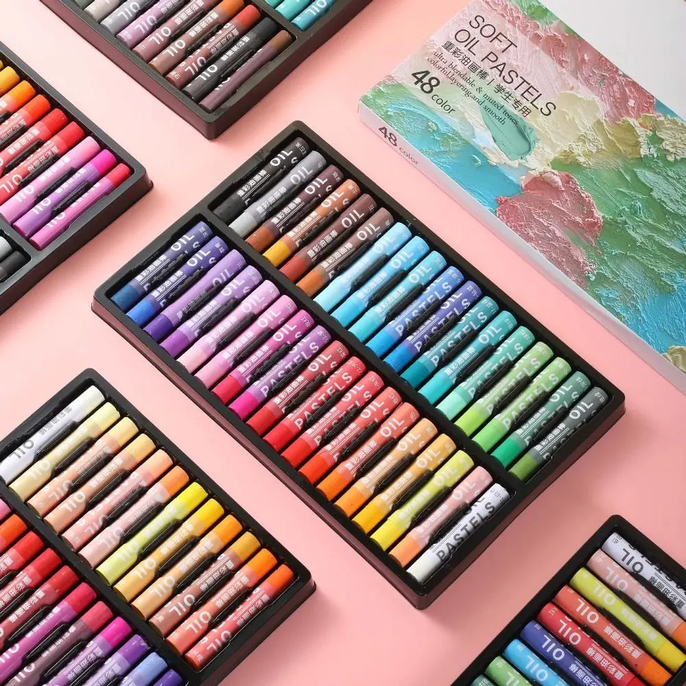 12/24/36/48PCS Colorful Morandi Oil Pastels Professional Macaron Oil Paint Beginner Art Supplies