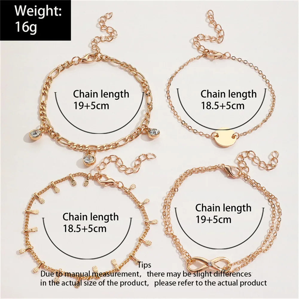 Chic Vintage Gold Color Cuff Bracelet, The Best Set of 4 Stainless Steel Butterfly Bracelet Combination Fashion, Very Elegant Bracelet Jewelry Gifts For Her Birthday Or Christmas