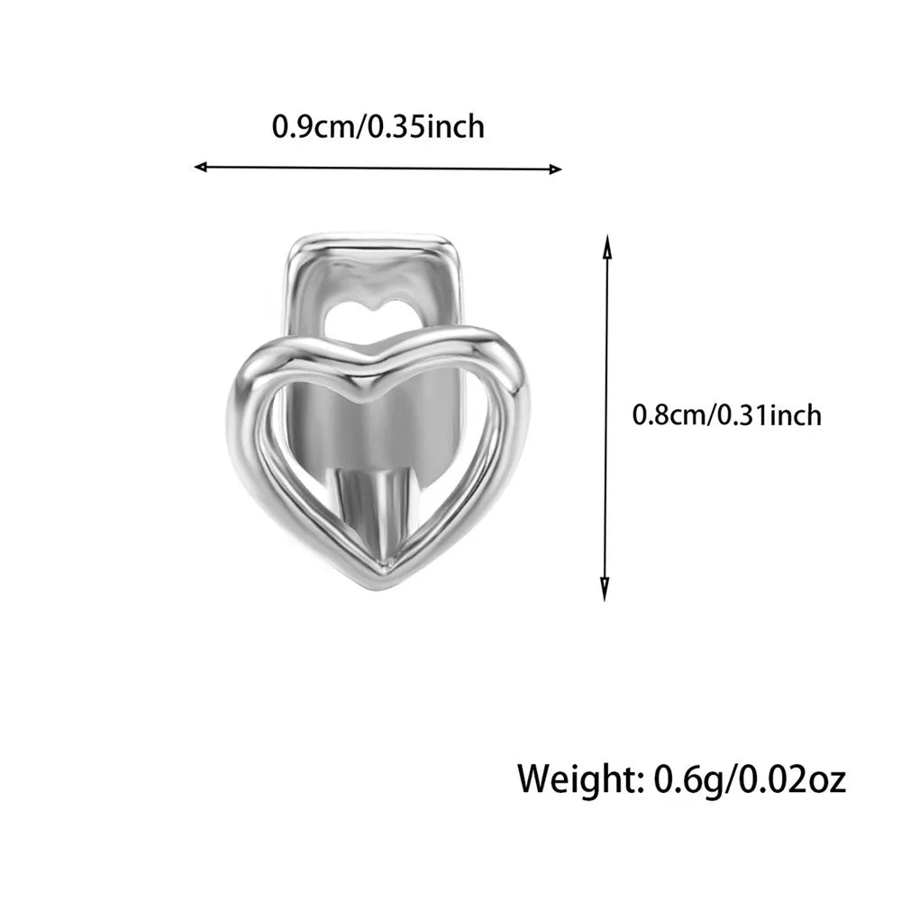 RACHELZ Y2K Vintage Hollow Heart Tooth Caps Braces Punk Simple Mouth Teeth Grillz For Women Men Jewelry Christmas Gift