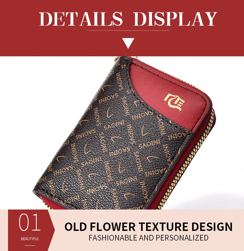 New Girl's Small Wallet Premium Sense Personality Lady, Credit Card Holder Fashion Multi-Slot Zipper Credit Card Wallet  Women's