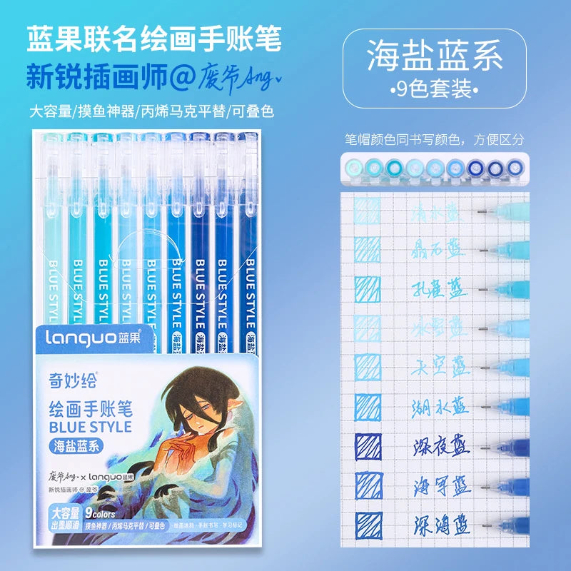 Kawaii Morandi Gray Pens, Functional Set Multi Color Gel Ink Pens, Beautiful Vintage Marker Liner Ballpoint Pen School And Office Stationery Gift Pen