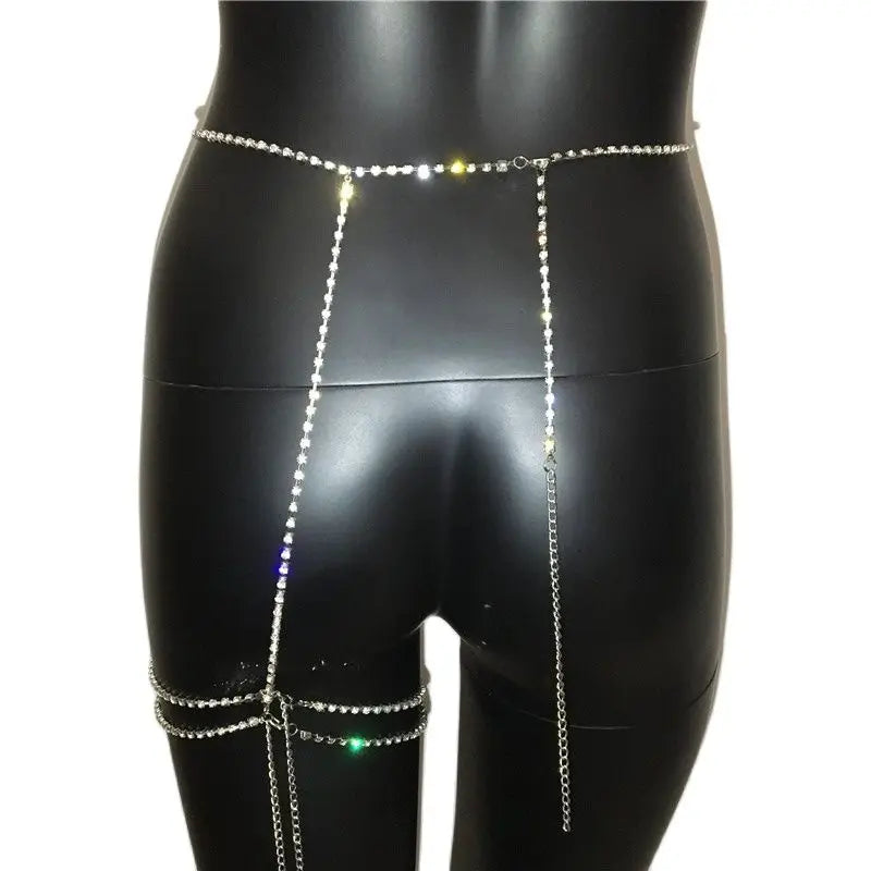 Sexy Metal Body Chain  Hollow Out Bling Rhinestone Patchwork Cover Up, Waist Leg Chain, Festival Accessories For Hot Body Chains