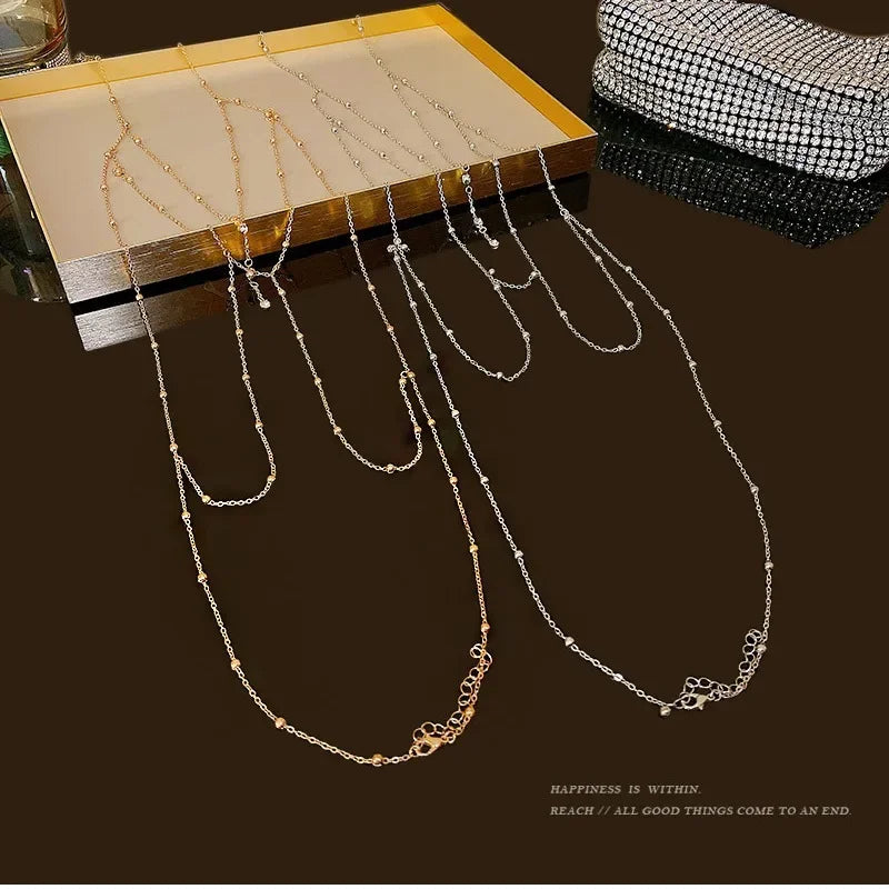 Sommer Kristall Quaste Brust ketten für Frauen Mode geometrischen BH Kreuz Bikini in hohlen Körper Kette heißen Strand Schmuck