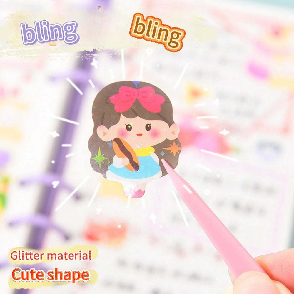200p Kawaii Stickers for Kids, Cute Stationary Aesthetic Diary Decoration Art Supplies Stickers for Scrapbooking, Beautiful Gifts Sticker