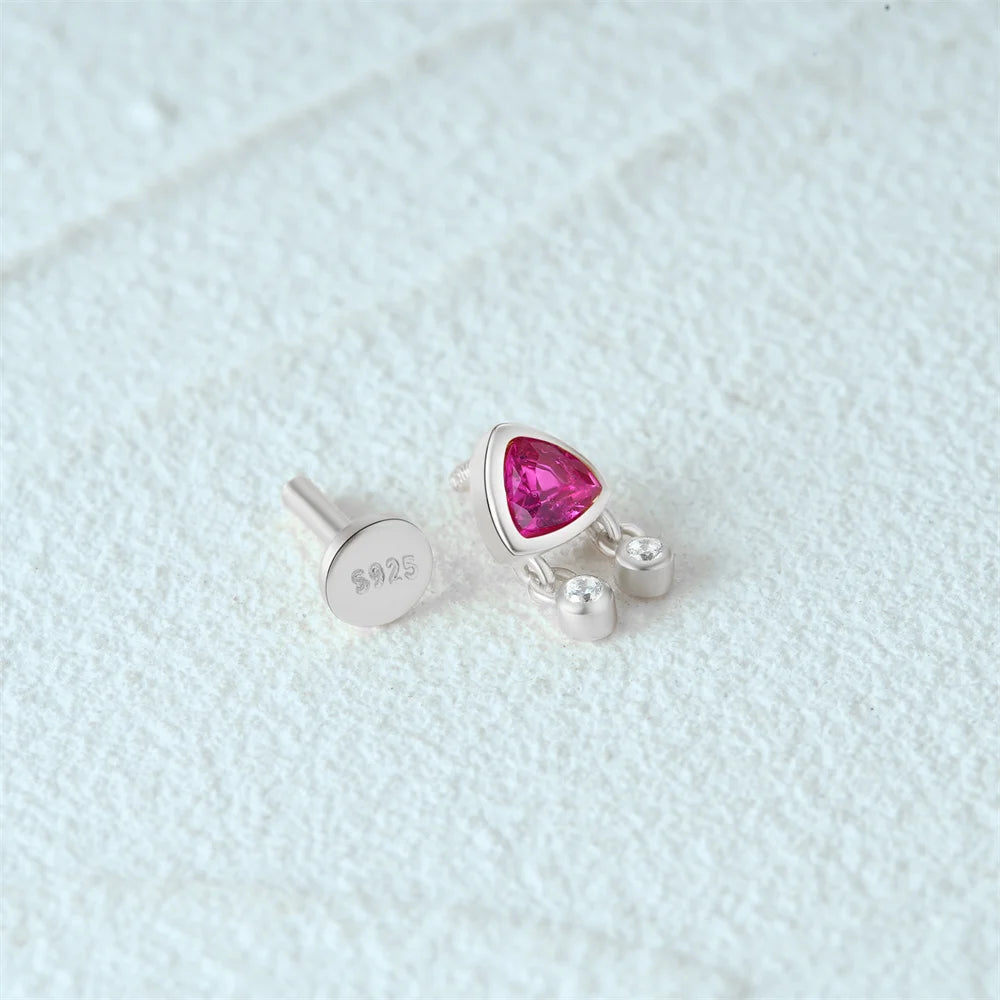 925 Sterling Silver 1pc, Geometry Multi Piercing Stud Earrings For Women, K Gold Simple Elegant Tassel Jewelry, beautiful Gift