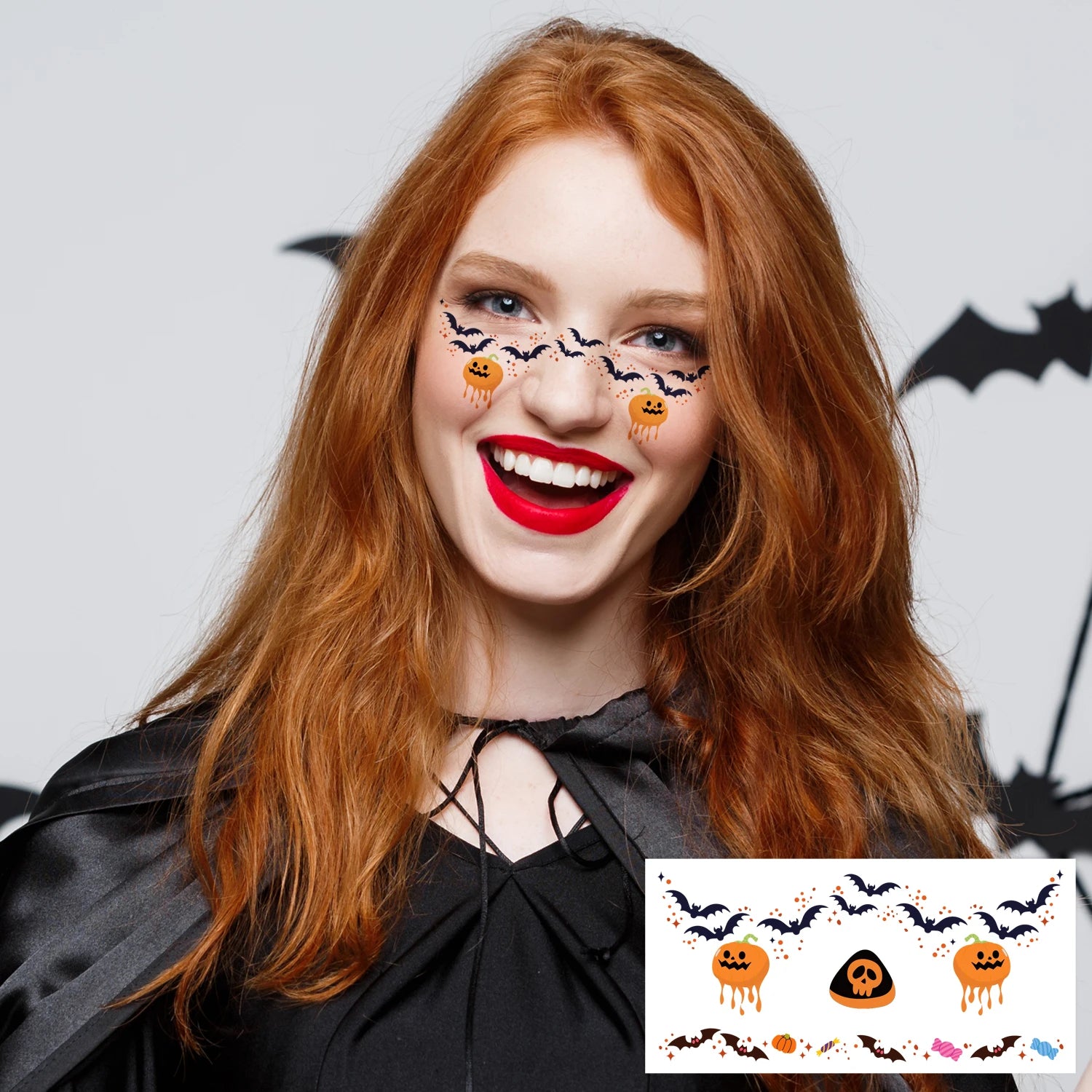Halloween Blush Face Stickers, Waterproof & Easy to Remove, Cute Temporary Tattoos for Halloween Party Kit, Trendy 8 sheets, Beautiful Halloween Gift 2025