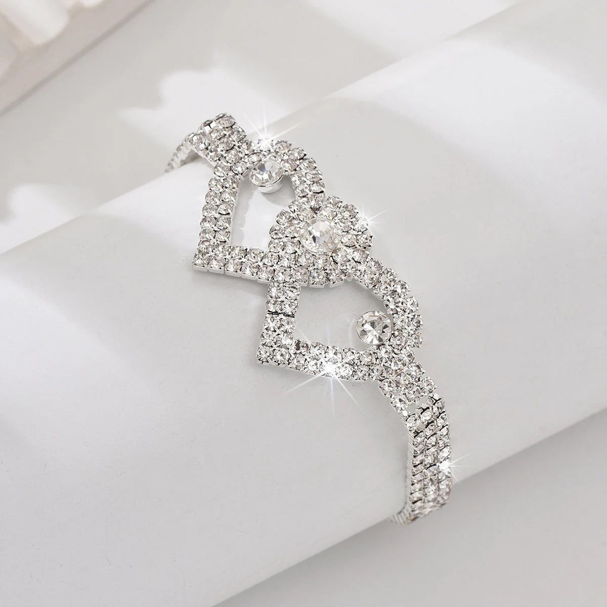 Attractive Women's Trendy Claw Chain Series, Double Peach Heart Feet Chain Outdoor Tourism Beach Banquet Party Festival Gift, Luxury Crystal Anklet, Nice Gift For Christmas, Silver And Gold Anklet