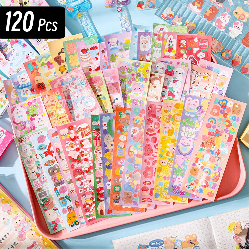 200p Kawaii Stickers for Kids, Cute Stationary Aesthetic Diary Decoration Art Supplies Stickers for Scrapbooking, Beautiful Gifts Sticker