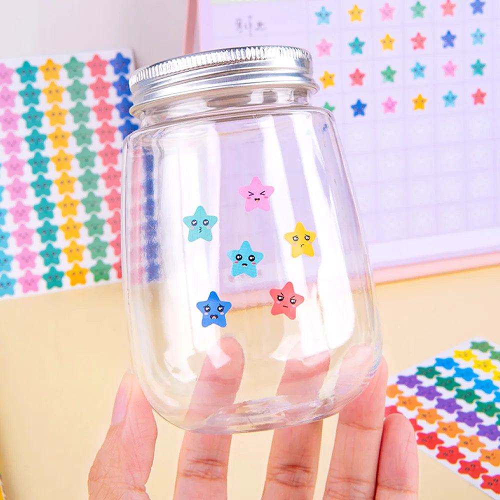 4200 Sheet Heart/Circle/Stars Reward Sign Stickers Pack DIY Skateboard Suitcase Stationery Decals Decor Phone Laptop Gift Toys