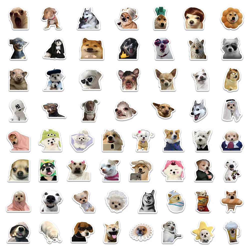 30/60/180 Funny Dogs Stickers Cartoon Cute Decals Toy Stationery Guitar Phone Bicycle Laptop Luggage Car Graffiti Sticker