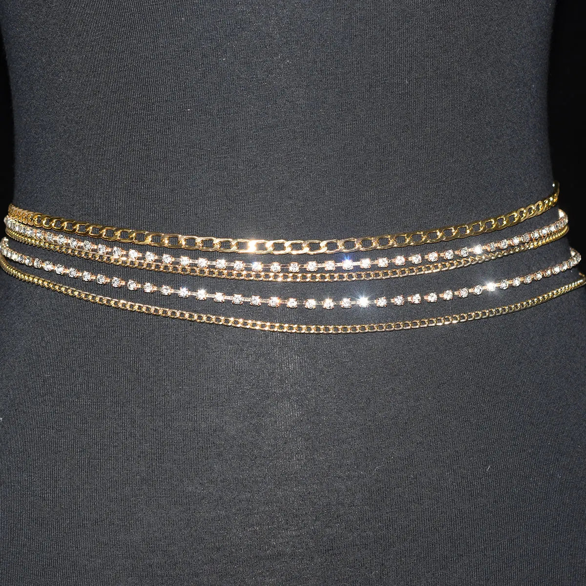 Sexy Shiny Women's Body Jewelry, Fashion Love Crystal Waist Chain With Rhinestone Music, Unique Beach Party Clothing Accessories