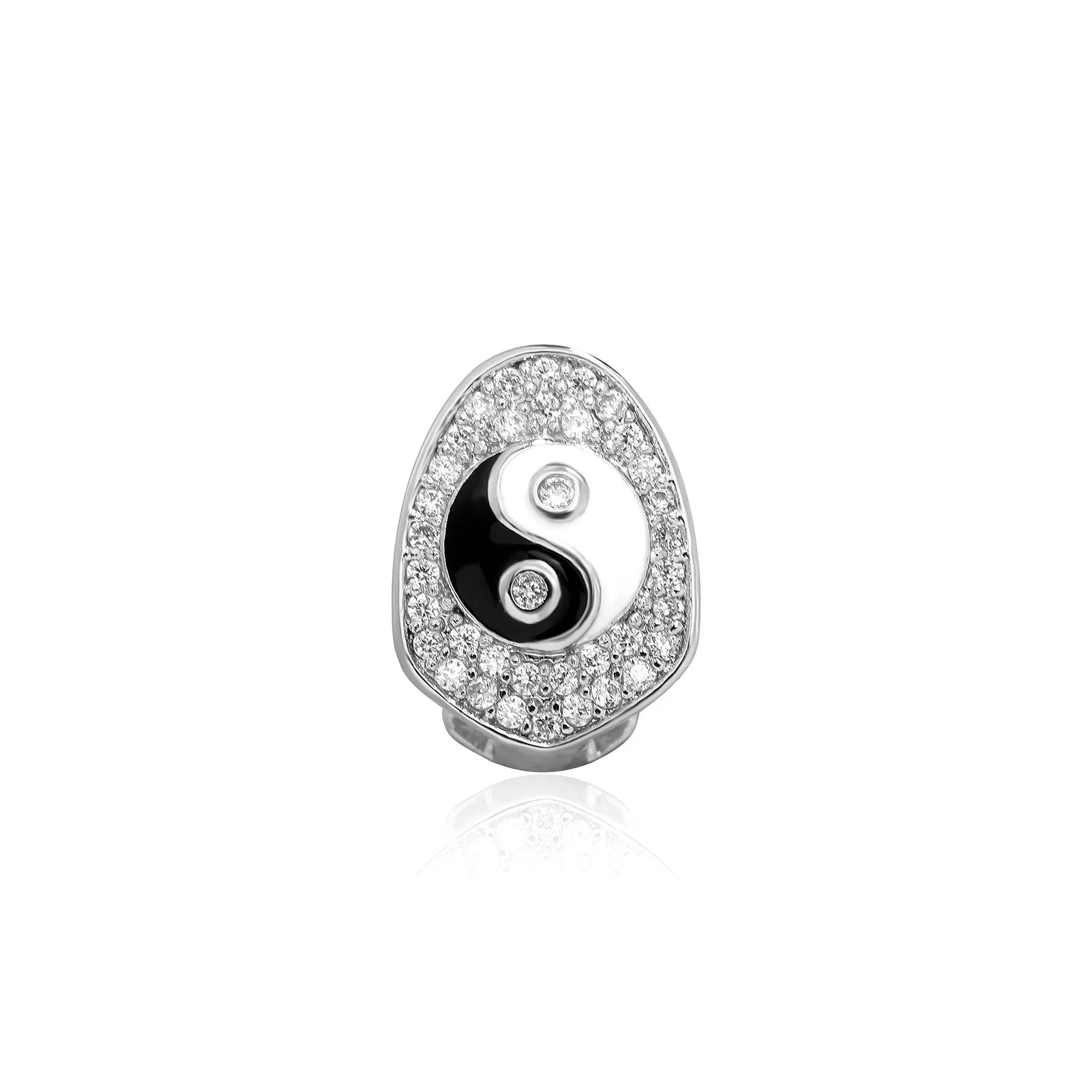 New Tai Chi Pattern Charm Zircon Teeth Grillz Hip Hop CZ Stone Tooth Caps For Women Men, Jewelry Party Gift teeth