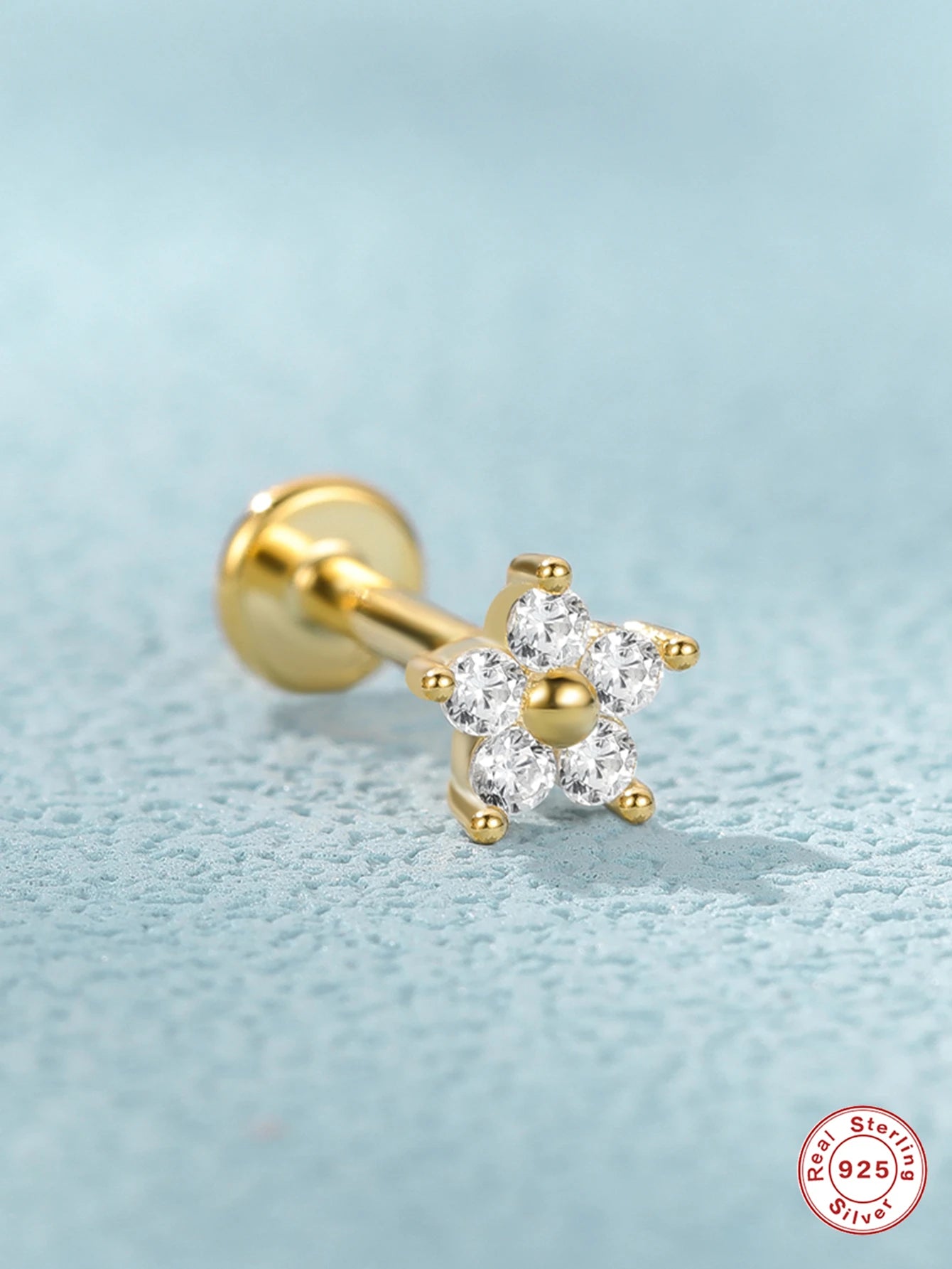 925 Sterling Silver 1pc, Geometry Multi Piercing Stud Earrings For Women, K Gold Simple Elegant Tassel Jewelry, beautiful Gift