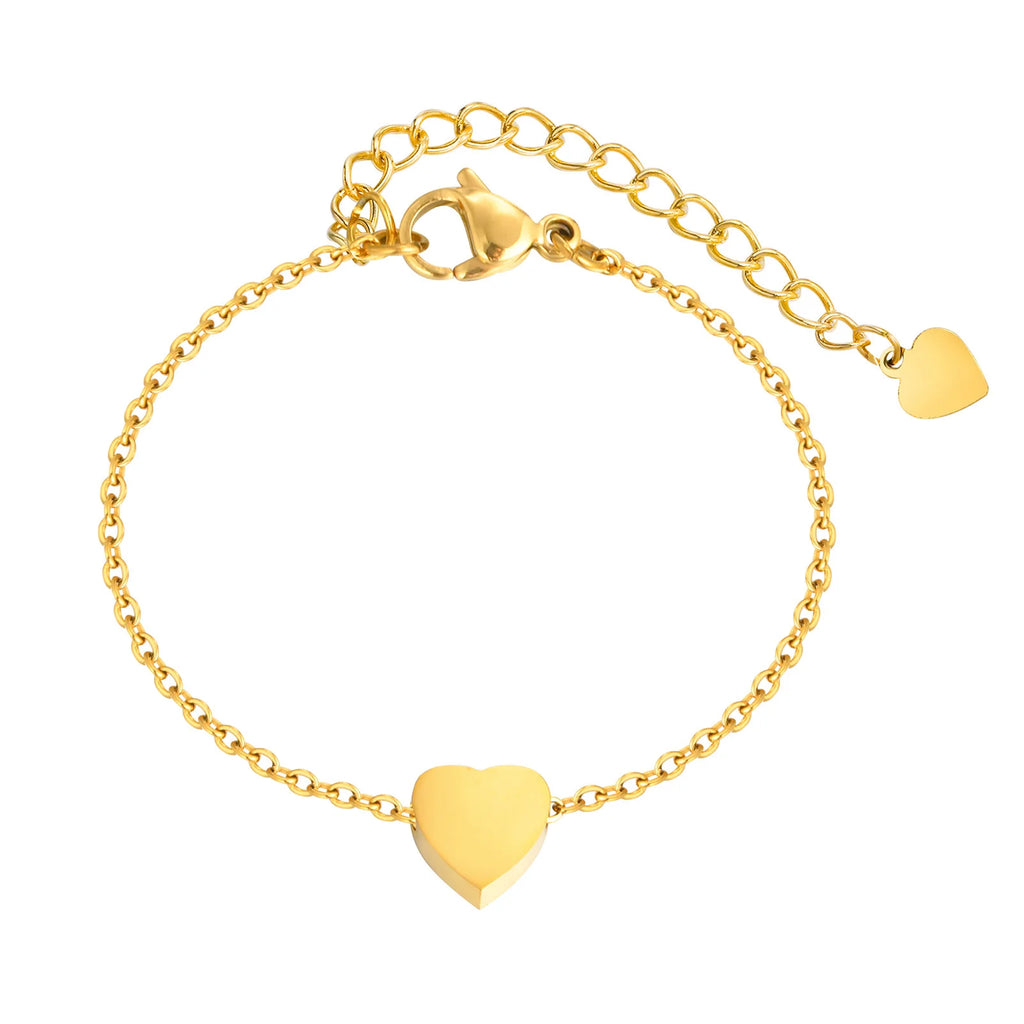 Einfache kleine Herz-Charm-Fußkettchen für Mädchen und Kinder, Anti-Allergie-Edelstahl-Armbänder für Kinder, Knöchelkette, Fußschmuck, Geschenk