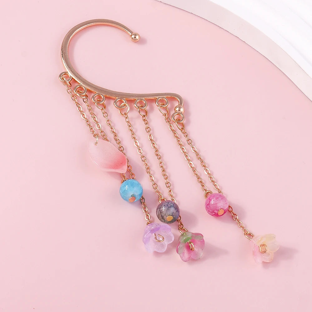 Charm Bohemian Pearls Stone Ear Cuff, Wrap Stud Clip Earrings For Girl, Trendy Earrings Jewelry Bijoux