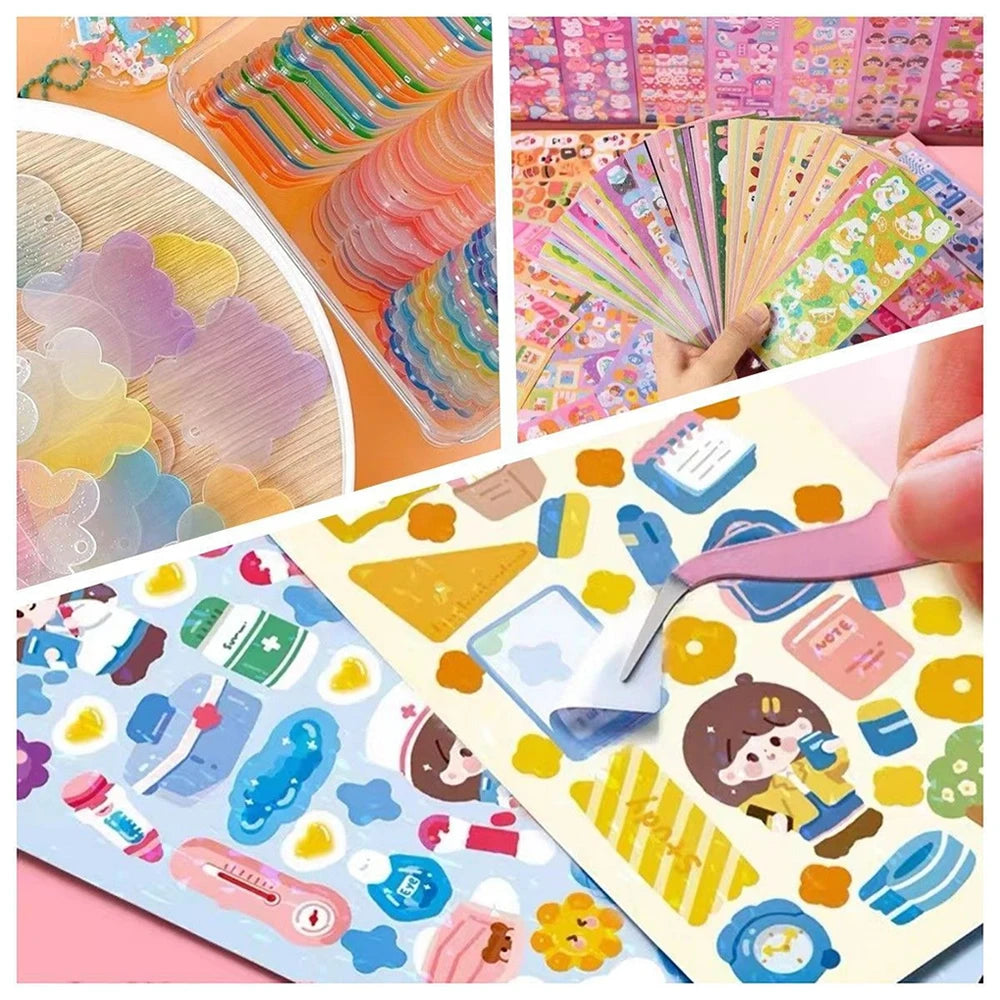 200p Kawaii Stickers for Kids, Cute Stationary Aesthetic Diary Decoration Art Supplies Stickers for Scrapbooking, Beautiful Gifts Sticker