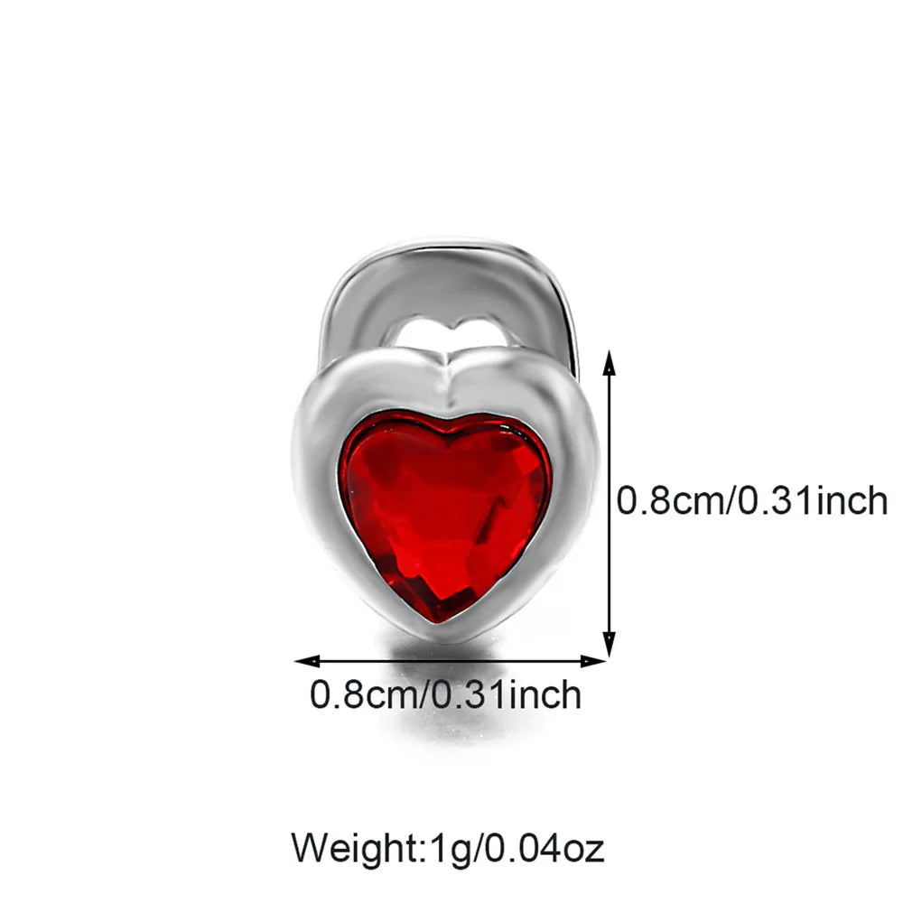 Unique Hip Hop Single Red Green Heart Zircon Teeth, Grillz Silver Color Shiny Crystal Tooth Jewelry, Caps For Women Men Jewelry Gift