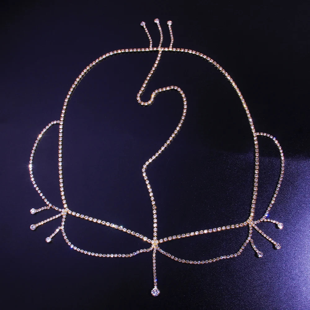 Simple Rhinestone Hair Chain Band Accessories for Women Party Crystal Headpiece Bridal Forehead Jewelry Tiara Fringe Headdress