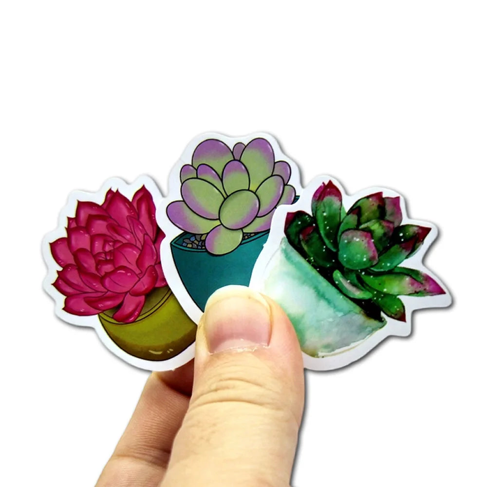 100Pcs Succulent Cute Stickers Pack Aesthetic Stationery Supplies Lot Kawaii Office Teacher School Diary Decoration Korean Paper