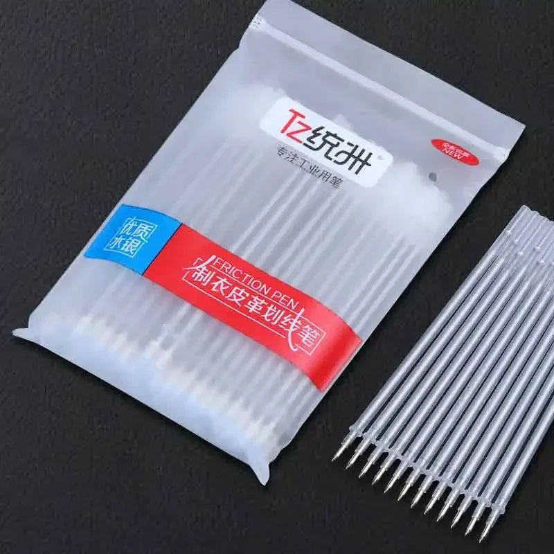 50/20Pcs set Silver Refill 0.8mm Fabric Marker for Sewing Cotton Silk Leather Textile Patchwork Marking Erasable Washable Handle