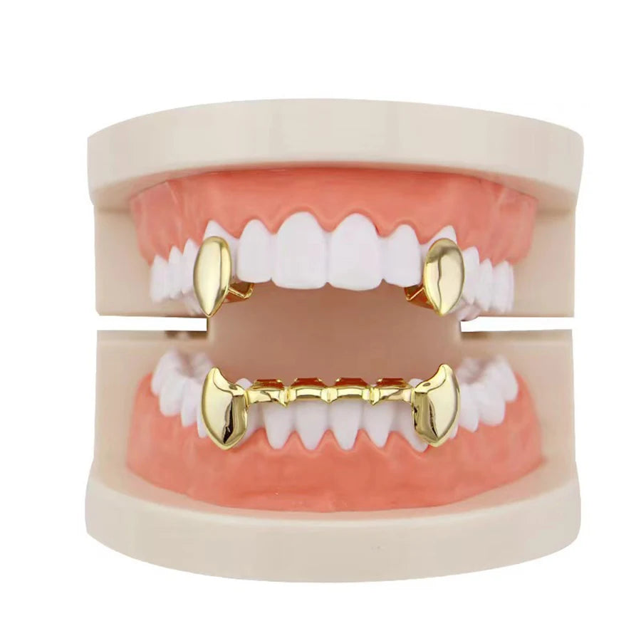 Hip Hop Classic Single Teeth Grillz Golden Tooth, Caps Decor Gold Plated Dental Grills Body Jewelry For Women And Men, New Gift Idea