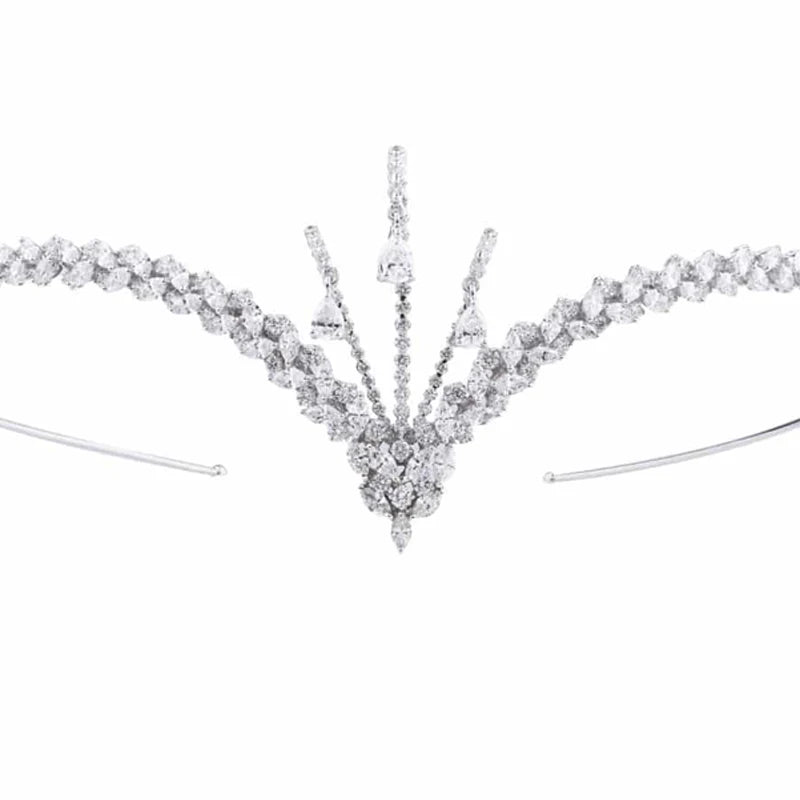 Stonefans Zircon Headband Wedding for Women Luxury Designer Indian Hair Tiaras Boho Forehead Bride Accessories Jewelry 2022 Gift