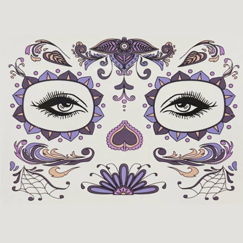 Face Festival Tattoo Costume Party Stickers Halloween Waterproof Temporary Tattoo Stickers Makeup Body Dress Up Decoration