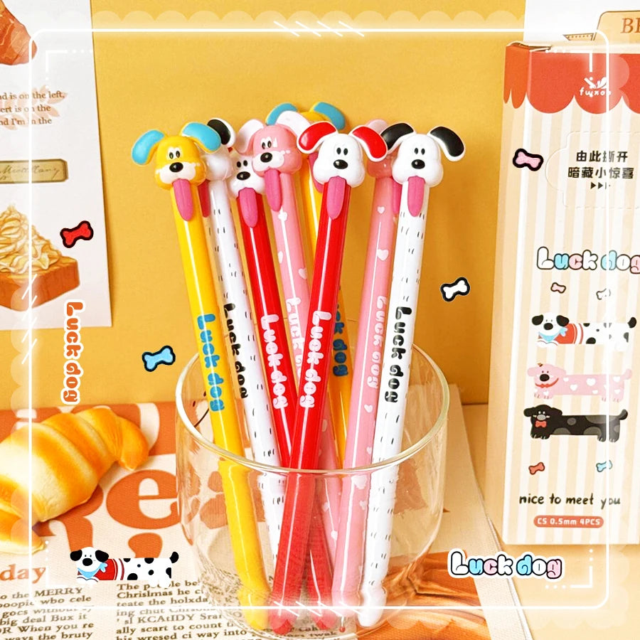 The Best Kawaii Stationery Aesthetic stationery supplies school items carton dog gel pens, cute Funny pens Ballpoint pen For Children, Elegant pens Gift For Students