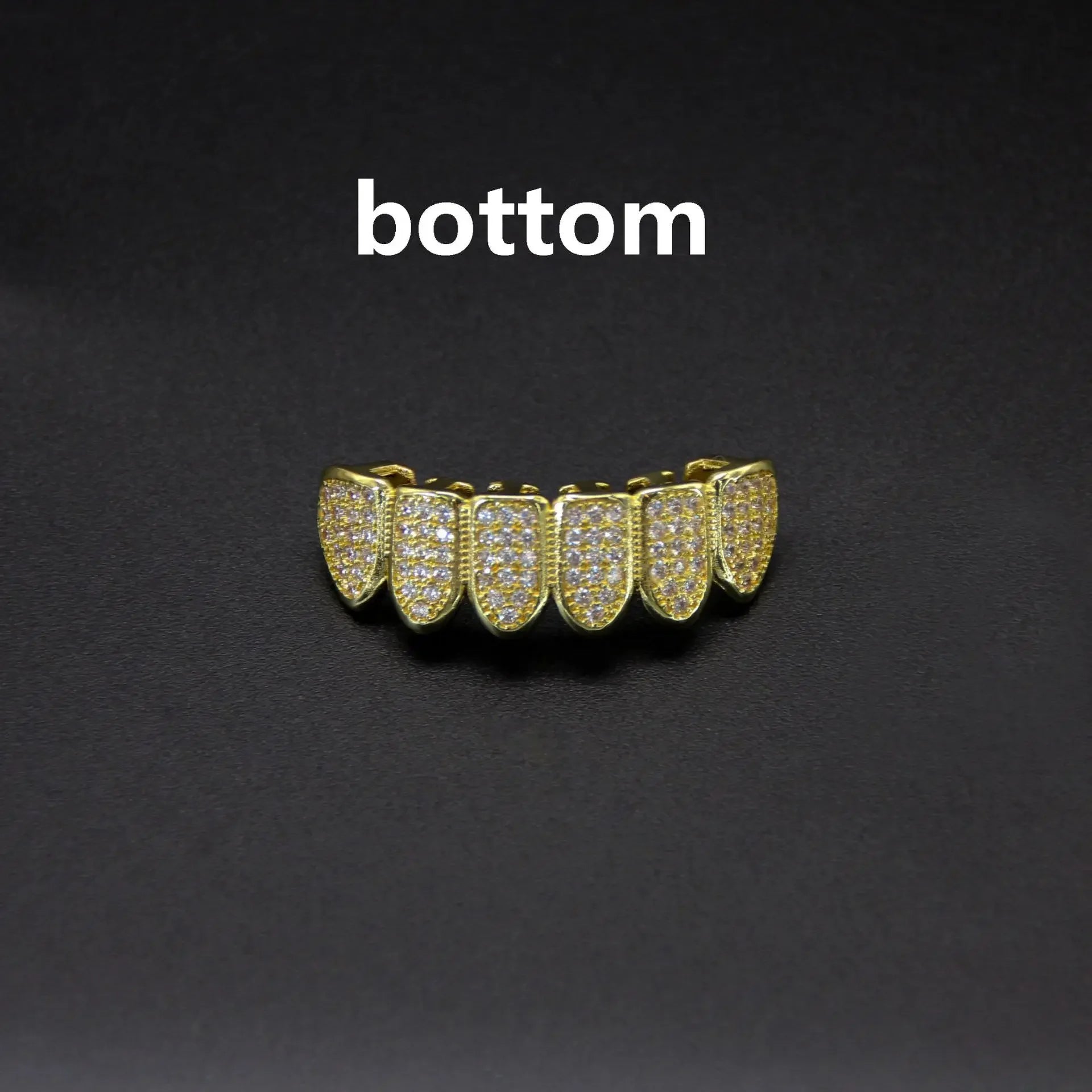 New Hip Hop CZ Teeth Set For Unisex Top And Bottom Mouth, Gold And Silver Color Teeth, Trendy Tooth Cap Removable Dental, Fashion Jewelry Gift