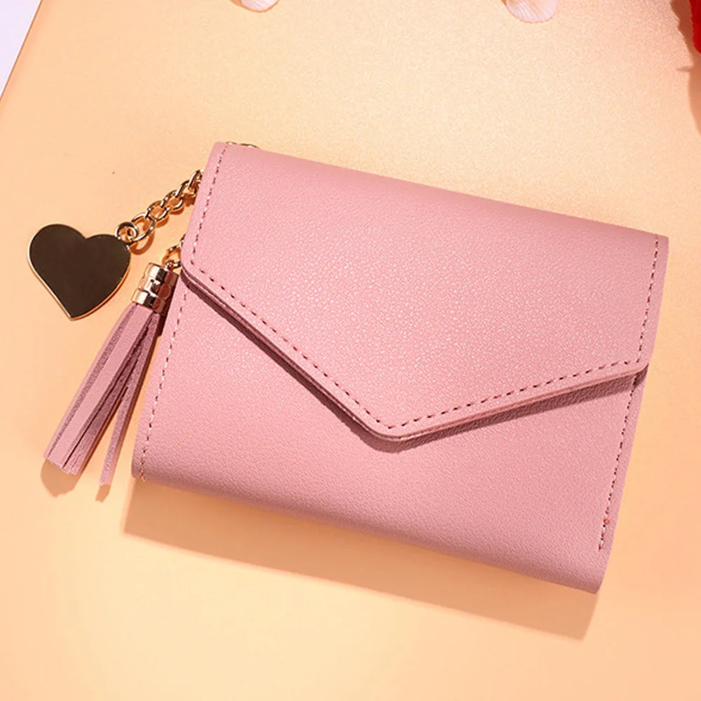 Women'S Wallet Clutch Fashion Leather Short Style Purse Multi Caroslot Coin Purse RFID Blocking Case Rose Gold Pattern