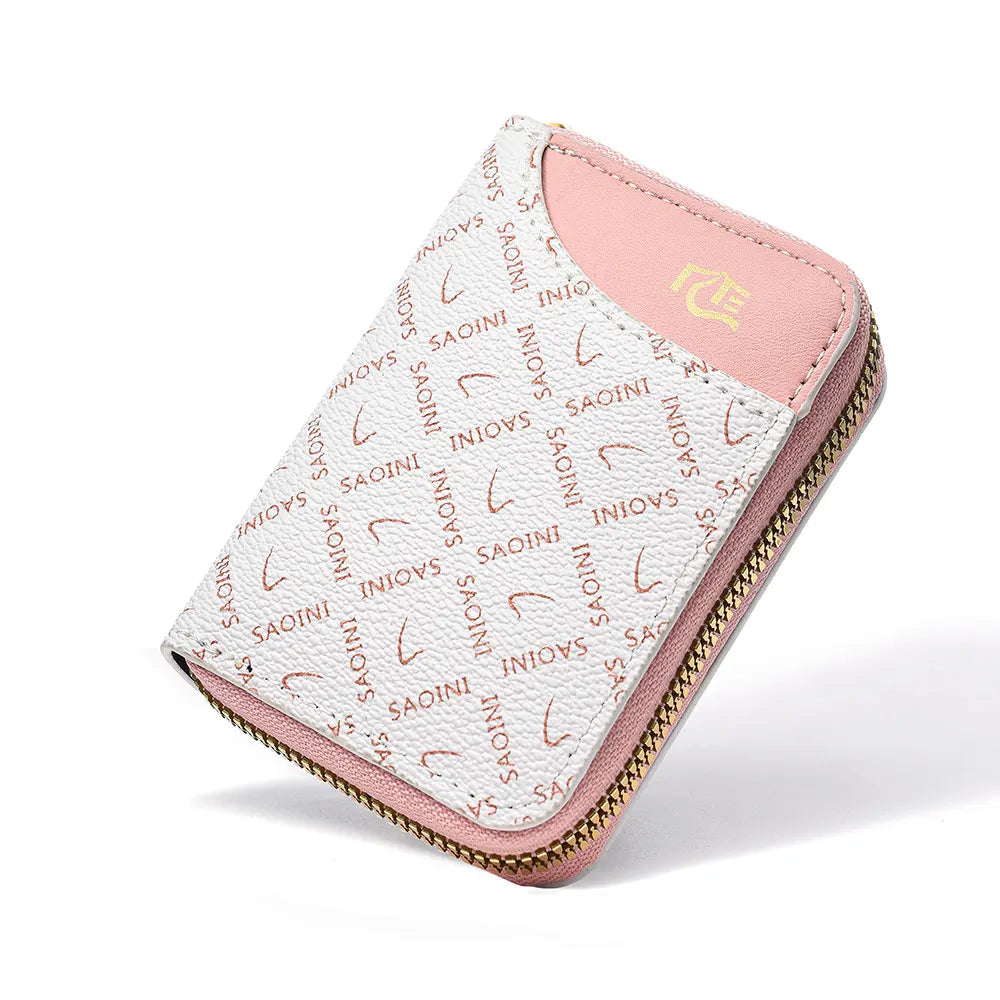 New Girl's Small Wallet Premium Sense Personality Lady, Credit Card Holder Fashion Multi-Slot Zipper Credit Card Wallet  Women's