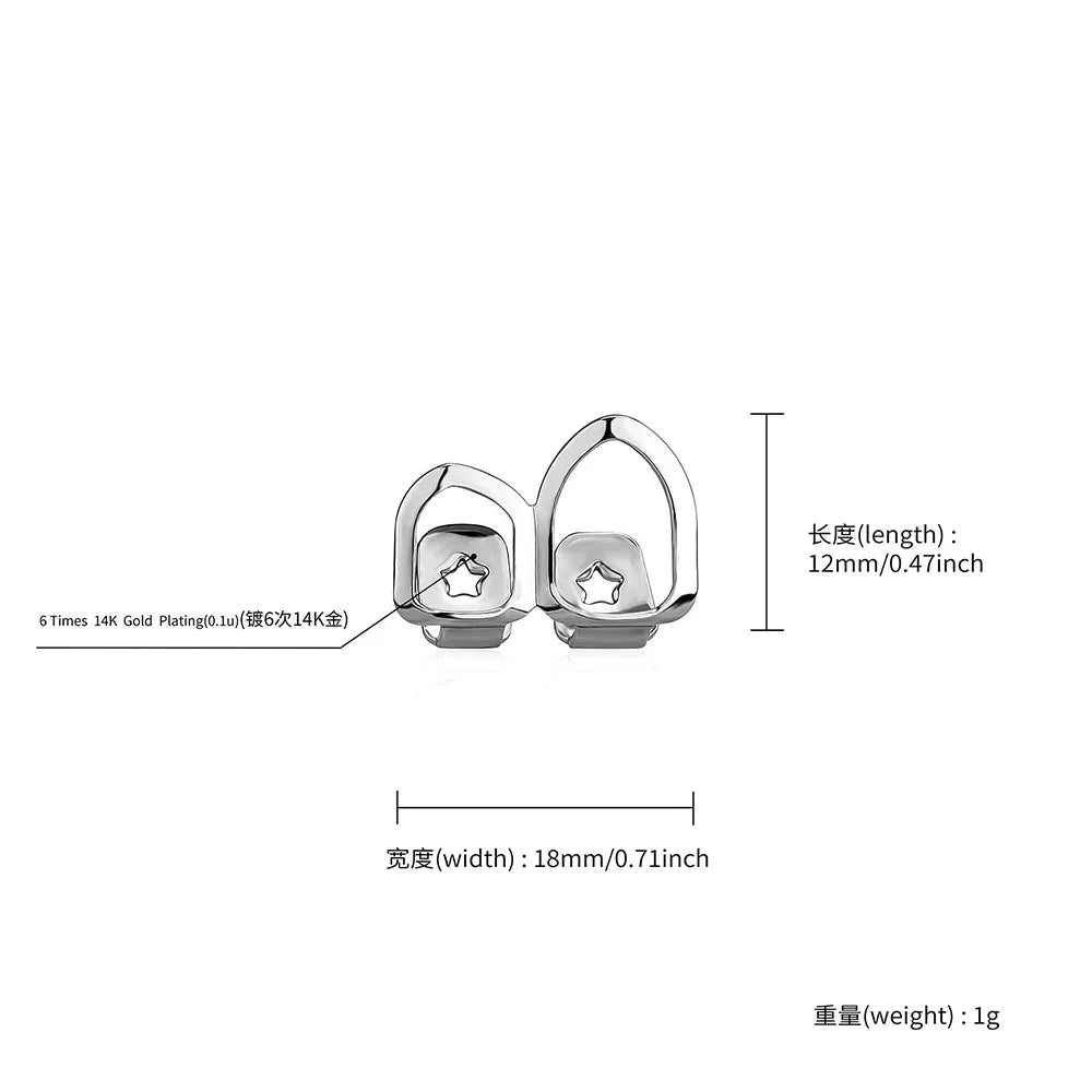 The Best Fashion CZ Stone Vertical Bar Teeth Grillz Braces Hip Hop 4 Zircon Tooth Caps Dental Grills For Women Men Girls, Great Gift Jewelry