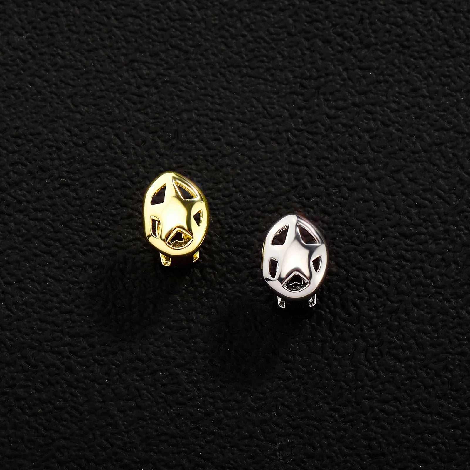 TOPGRILLZ Hip Hop Single Star Teeth Grillz Braces Vintage Glossy Hollow Tooth Caps For Women Men Couple Jewelry Cosplay Gift