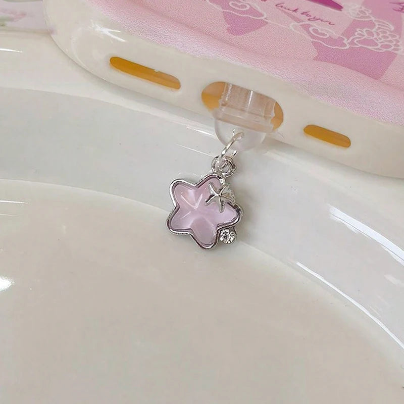 Cute Diamond Star Phone, Stylish Dust plug Accessories Decoration, Hanging Pendant for iPhone And Samsung Type-C Charging Port, Wonderful Girly Gift