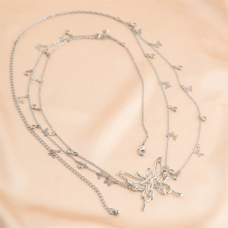 Boho Schmetterling Taille Bauch Gürtel Kette für Frauen Sommer Bikini Kristall Quaste Anhänger Link Körper Schmuck Geschenk
