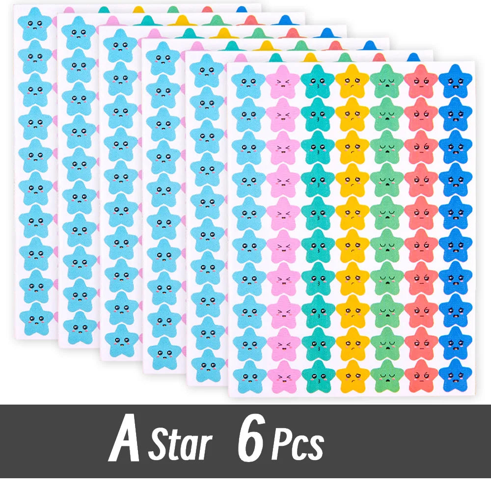 4200 Sheet Heart/Circle/Stars Reward Sign Stickers Pack DIY Skateboard Suitcase Stationery Decals Decor Phone Laptop Gift Toys