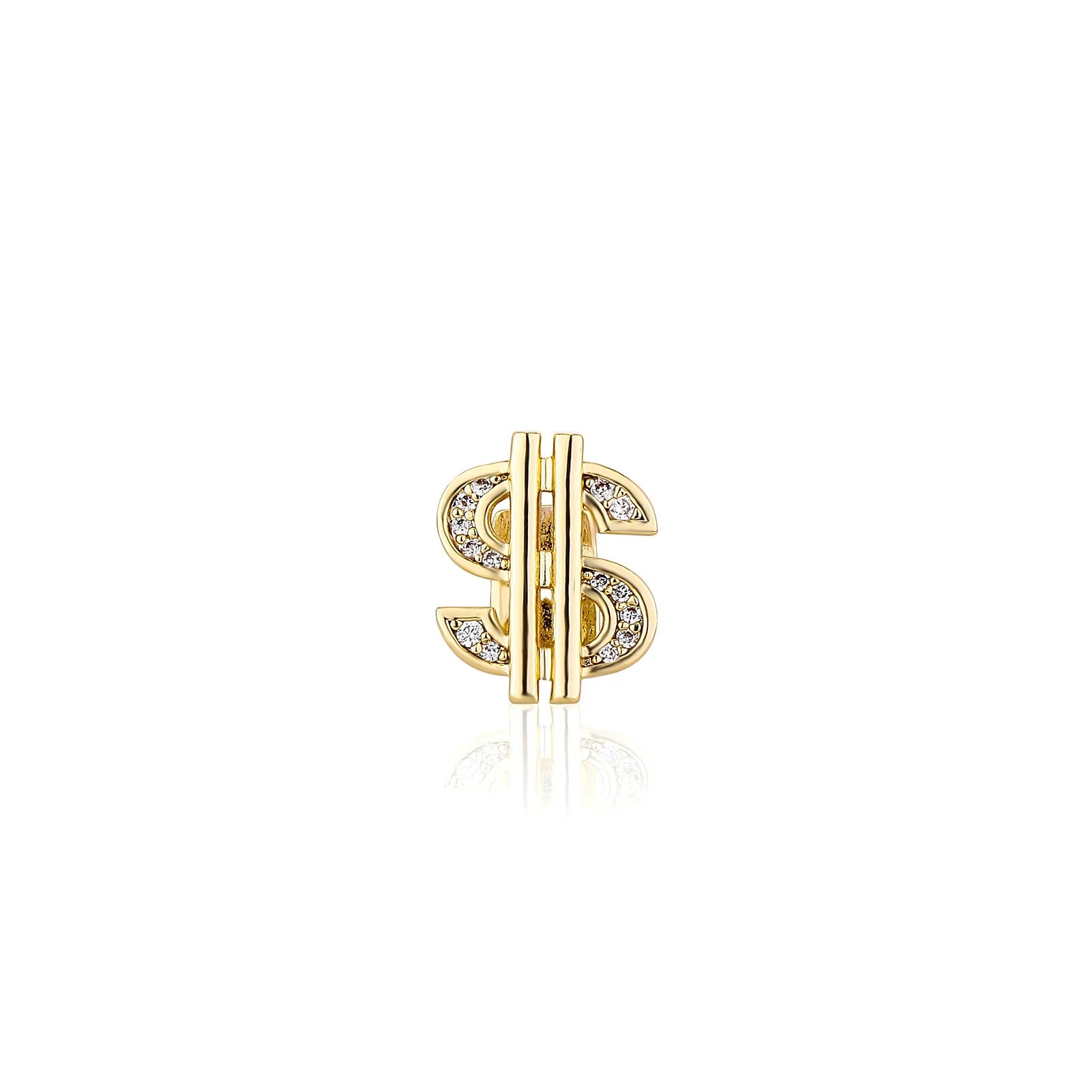 Cubic Zircon Dollar Teeth Grillz, Hip Hop Punk CZ Stone Tooth, Pretty Caps For Women Men, Jewelry Rapper Gift Cosplay