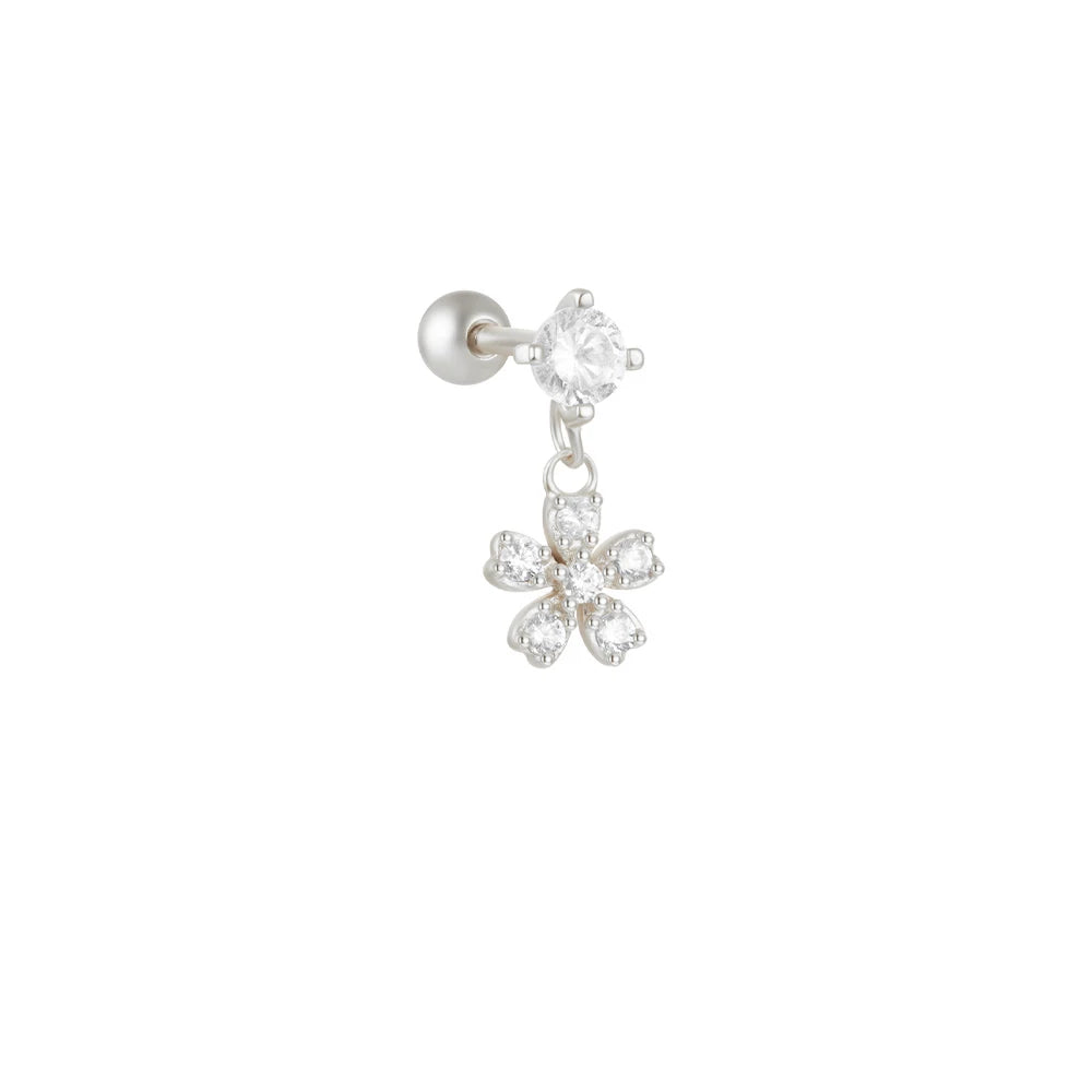 925 Sterling Silver 1pc, Geometry Multi Piercing Stud Earrings For Women, K Gold Simple Elegant Tassel Jewelry, beautiful Gift