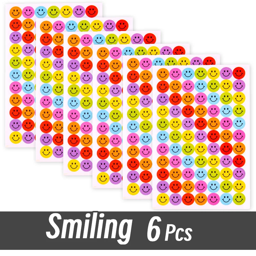 4200 Sheet Heart/Circle/Stars Reward Sign Stickers Pack DIY Skateboard Suitcase Stationery Decals Decor Phone Laptop Gift Toys