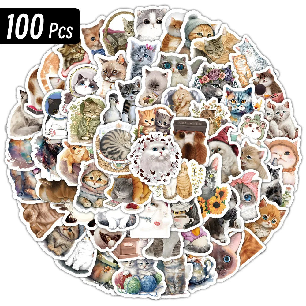 16 Style Funny Dog, Nice Cat Animal Meme Waterproof Graffiti Sticker Aesthetic Decorative Luggage Laptop Phone Scrapbook Kids Stickers