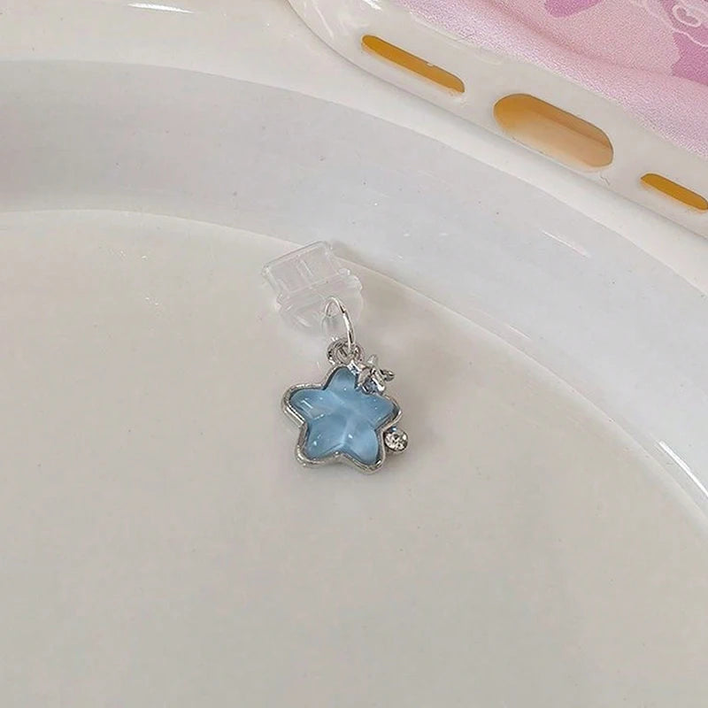 Cute Diamond Star Phone, Stylish Dust plug Accessories Decoration, Hanging Pendant for iPhone And Samsung Type-C Charging Port, Wonderful Girly Gift