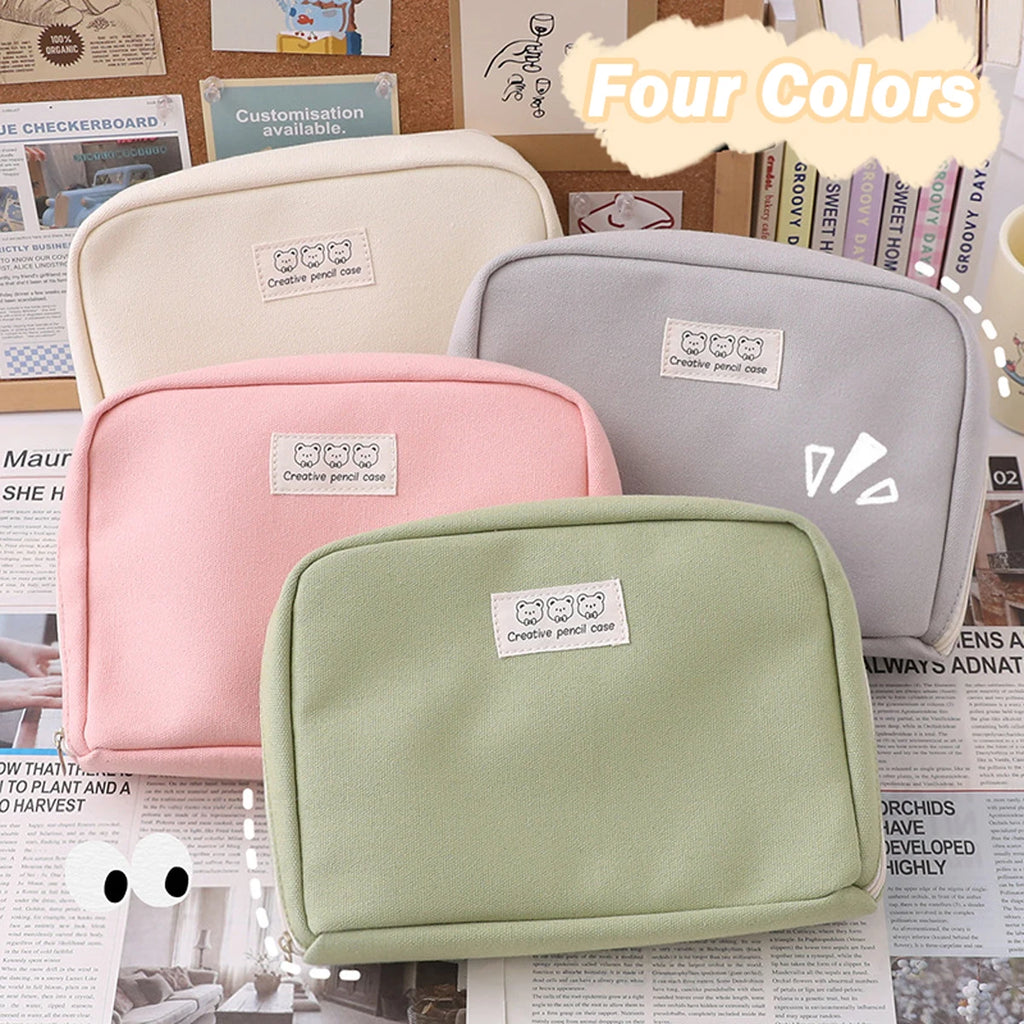 Large Capacity Pencil Case Kawaii Pencil Boxes for Girls Cute Korean Stationery School Supplies Pen Pouch Organizer