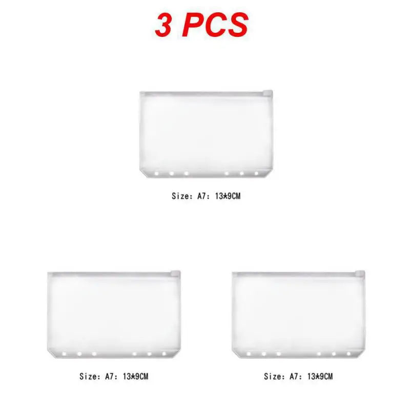 10-1PCS A5 File Holder Standard Transparent A6 A7 PVC Loose Leaf Budget Binder Pouch with Zipper Filing Organizer School Suppli