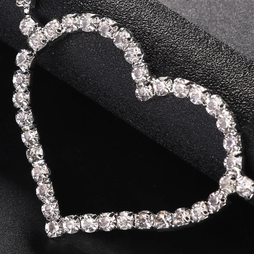 Luxury Rhinestone Hollow Heart Shaped Adjustable Waist Chain for Girls, Sexy Party Belly Body Chains, Adorable Jewelry Accessories Gift For Her