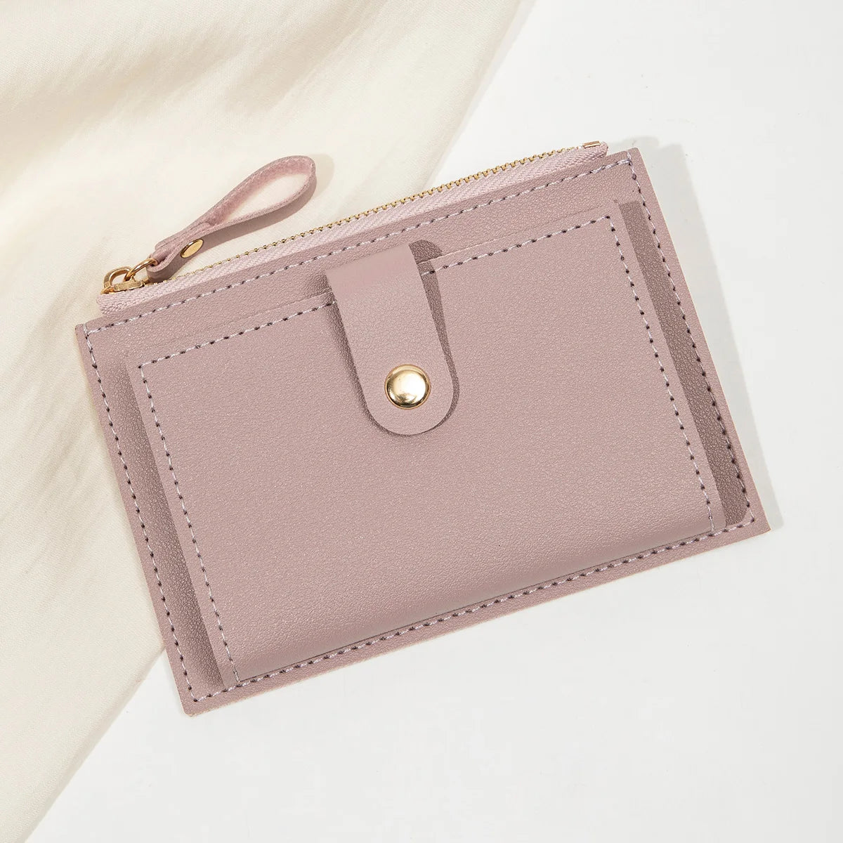 Adorable Minimalist And Fashionable Women's Short Card Bag, Thin Mini PU Leather Wallet, Amazing women's credit card holder wallet, Stunning Trendy Practical Gift For Cute Girls, Lovely Pink Wallet, Nice Blue Color, Kind Pink