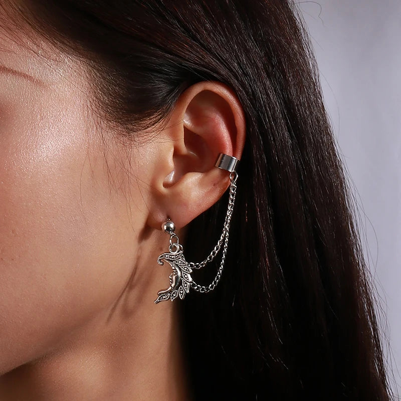 Charm Bohemian Pearls Stone Ear Cuff, Wrap Stud Clip Earrings For Girl, Trendy Earrings Jewelry Bijoux