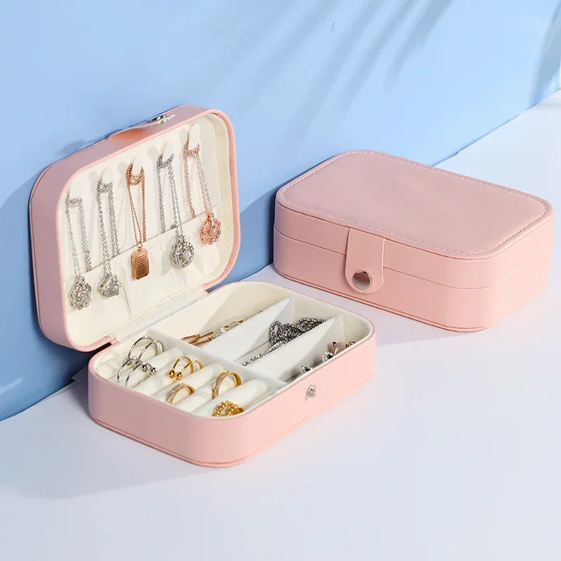 Portable Jewelry Box Jewelry, Beautiful Boxes Button Leather Storage Zipper Jewelers, The Best Gift For Her, Kind Travel Organizer Storage Case For Accessories And Make Up, The Best Organizer Accessories For Home
